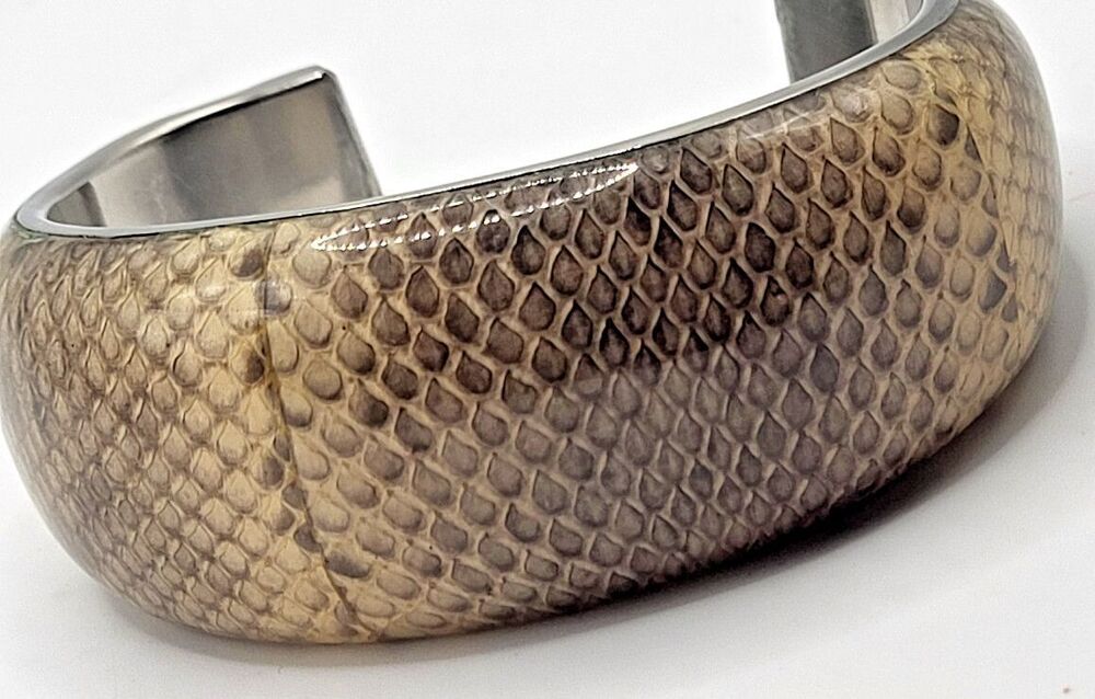 Snakeskin Resin Bangle Bracelet 1in wide